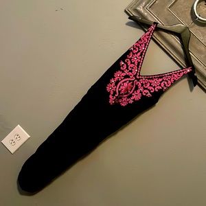 INC International Concepts navy and pink embroidered detail. dress. Size S